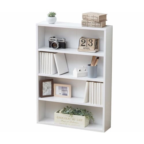 IRIS OHYAMA Bookshelf/Comic Rack, Large Capacity, 59.9cm Wide X 15cm Deep X 84cm High, White, CORK-8460