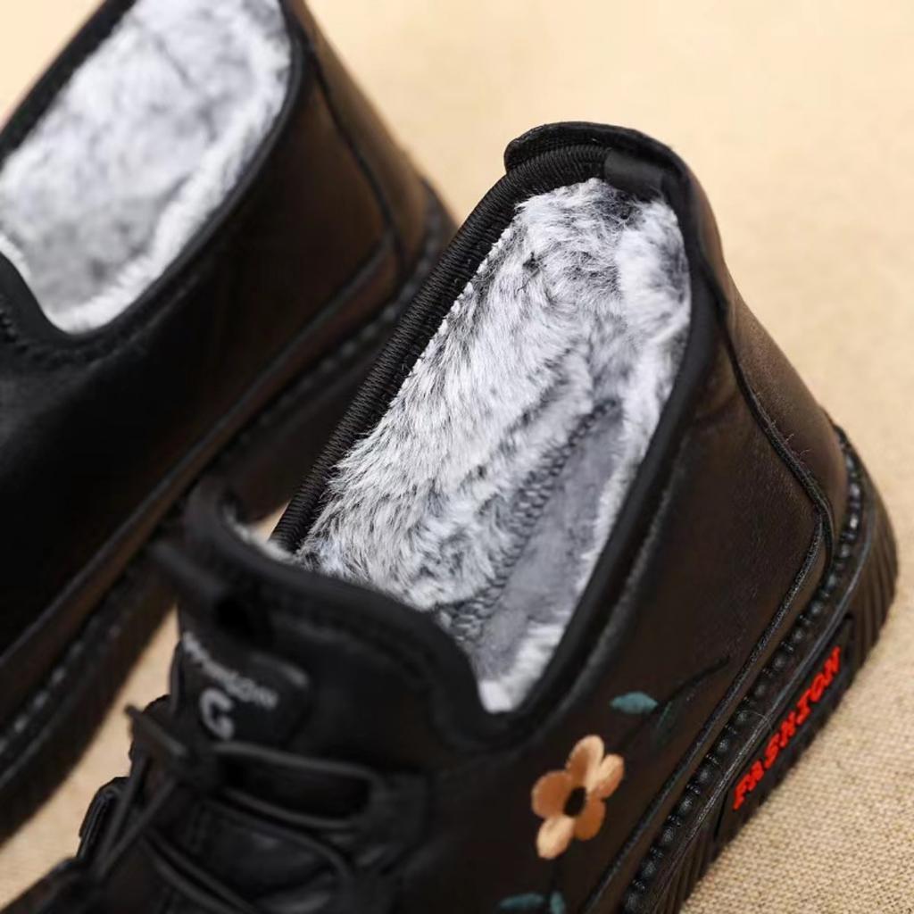 Damen, Rutschfeste Baumwollschuhe, Plüsch- und Verdickte Schuhe, Warme Schuhe, Flache Schuhe, Dicke Schuhe, Bequeme Schuhe, Atmungsaktive Schuhe