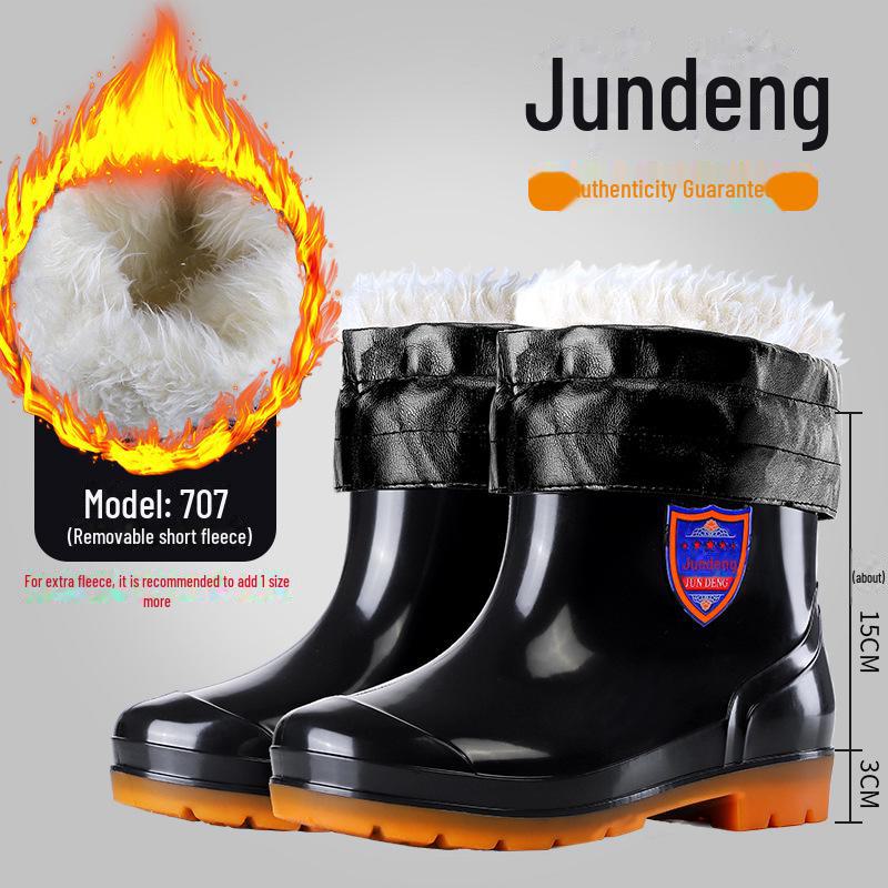 Men's Durable PVC Anti-Slip High-Top Rain Boots for Mining and Labor Protection