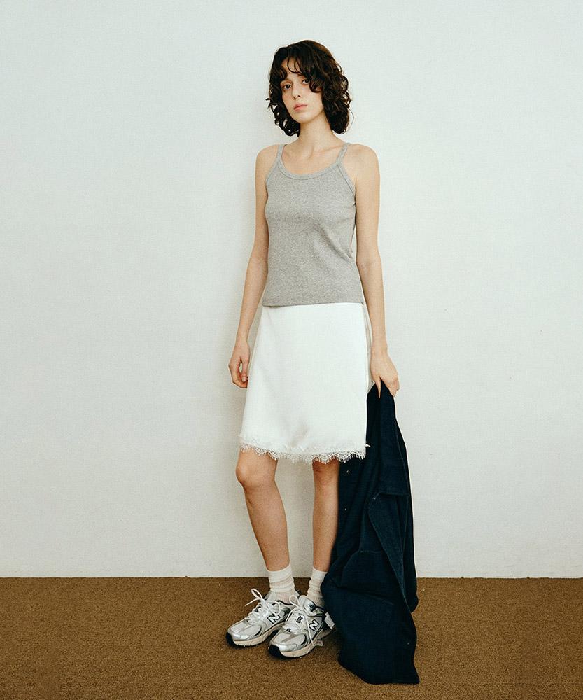 Aau Silky Midi Skirt_Cream
