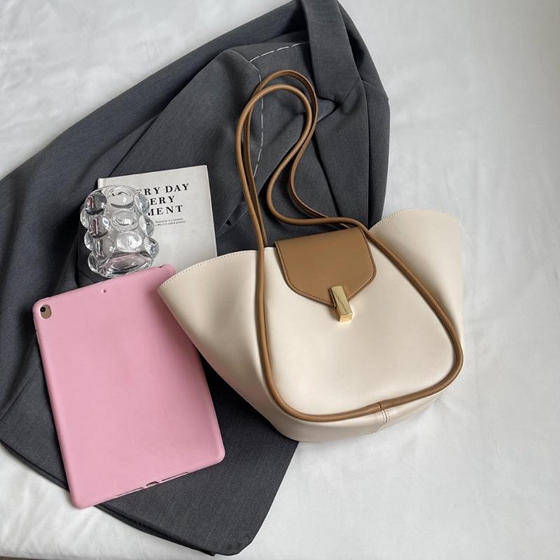 Yogodlns Designer-Edit Large Tote Bag Trendy Lock Detail Satchel, Chic Underarm Purse for Women, Minimalist Crossbody & Work Bag