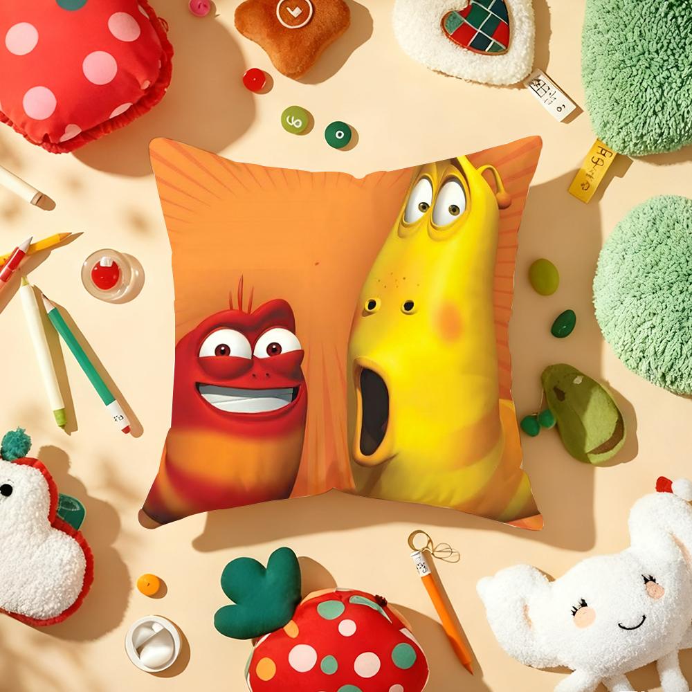 Classic Funny Anime LLarva Cushion Cover Plush Fabric Soft DoubleSided Printed Sofa Warm Winter Home Gift Pillow Cover
