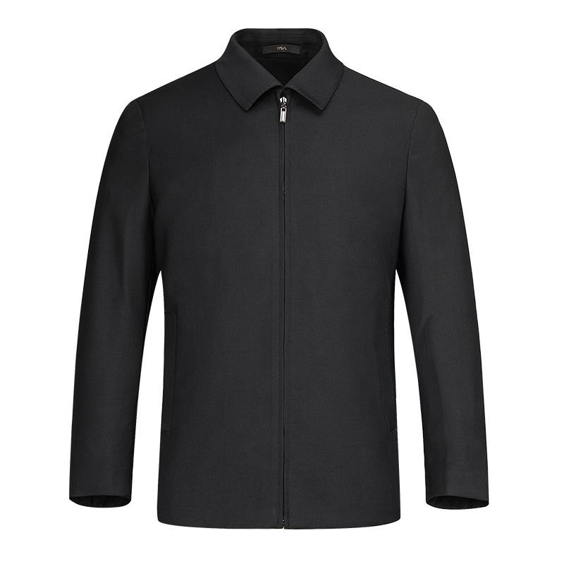 Jacket Men's Middle-aged and Elderly Lapel Spring Autumn and Winter Wool Jacket Dad's Simple Casual Plaid Jacket