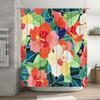 Colorful Floral Shower Curtain: Unique Bathroom Decor with Hibiscus Pattern 180x240cm Size Customizable for Home Decor Gifts fro