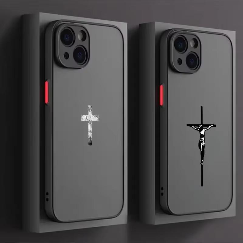 Christliches Jesus Kreuz Handyhülle Für iPhone 16 15 14 13 12 11 Pro Max X XR XS 8 7 Plus Mini SE 2020 2022 Funda Bibel