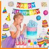 39 PCS Happy Birthday Bulletin Board Set, Colorful Birthday Decoration Cakes, Stars, Firework, Balloon, Party Hats Cut-Outs Classroom Decorations