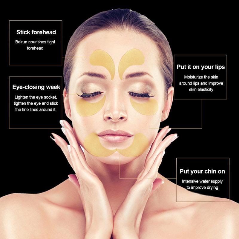 60 peças de máscara de colágeno para os olhos, pérola dourada, algas marinhas, cuidados com os olhos, máscara de gel hidratante antirrugas