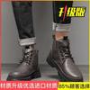 Martin Boots Men's Shoes Summer High-top British Style Men's Leather Shoes Black Locomotive Leather Boots Waterproof Tooling Boots Men's