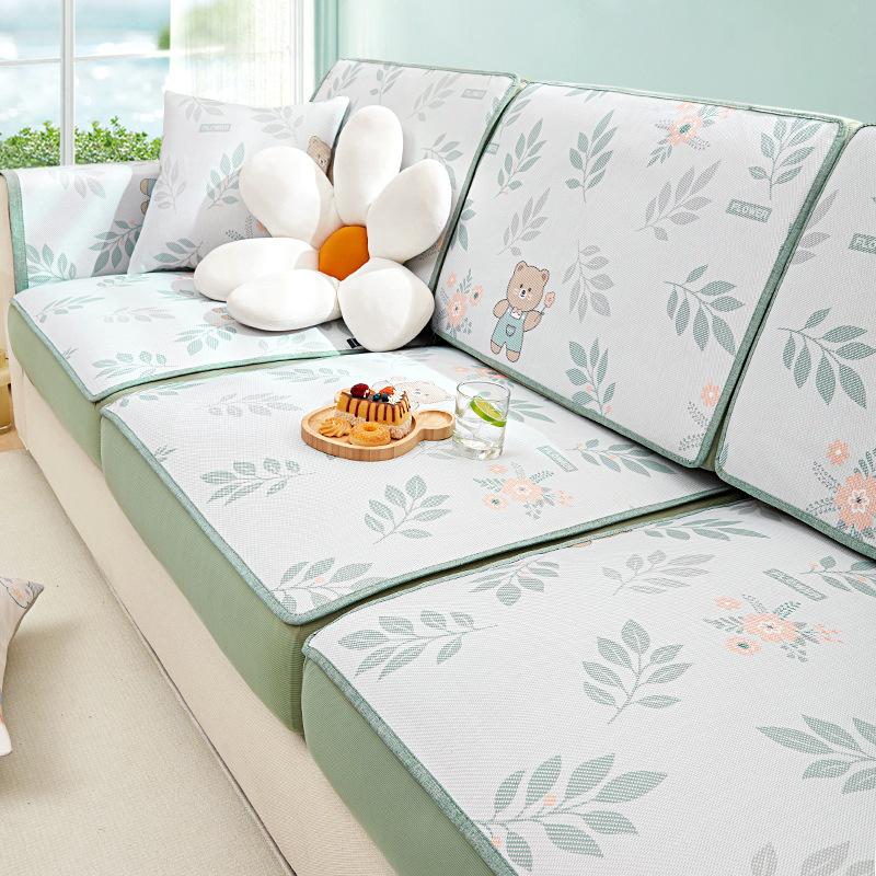 

Summer Cold Sofa Cushion Non-Slip Leather Cover Universal Anti-Scratching Mat for All Sofa Types Comfortable Cooling 60*60