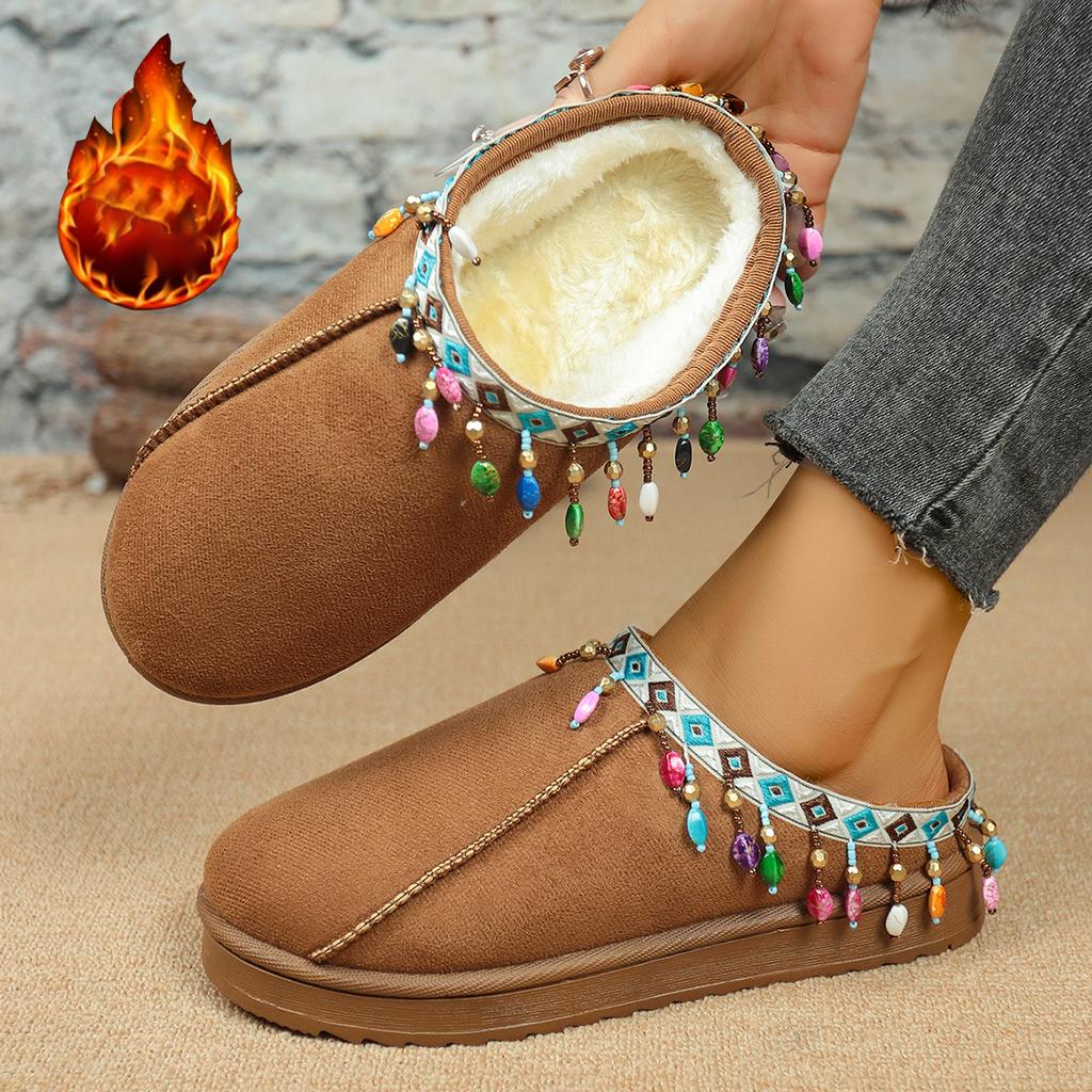 Fashion Platform Fluffy Slippers Women House Flats Fashion Slippers Plush Winter Designer Shoes Ladies Large Size Home Slides Women