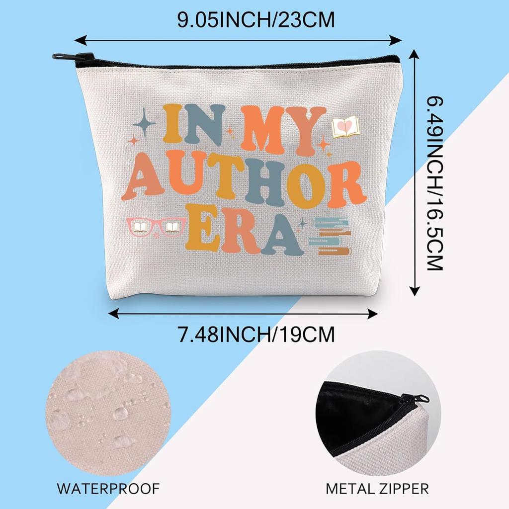 Gzrlyf Novel Writer Author Makeup Bag Writer Themed Gift Novelist Author Gifts For Women Writer Author Novelist Cosmetic Bag (IN MY AUTHOR)
