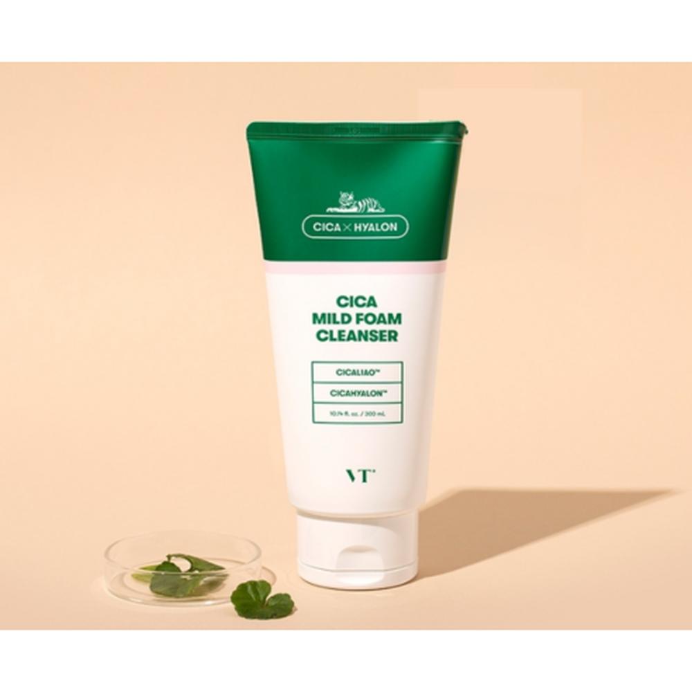 VT Cica Mild Foam Cleanser 300ml – Skonsam Rengöring, Lugnande Vård, Koreansk