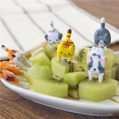 Tenedor de Fruta de Dibujos Animados Mini Animal Dibujos Animados Palillos de Comida Niños Merienda Pastel Postre Tenedores de Comida Accesorios para el Almuerzo Decoración para Fiesta