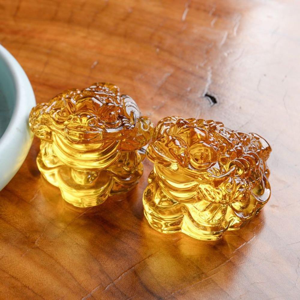 Crafts Office Decoration Golden Toad Ornament Crystal Golden Toad Feng Shui Toad Tabletop Ornaments