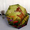 1 Auto Open Bambi, Forest Themed Colorful 8-rib Portable Umbrella for Men and Women, A Compact Commuting Companion Suitable for Daily Drinki