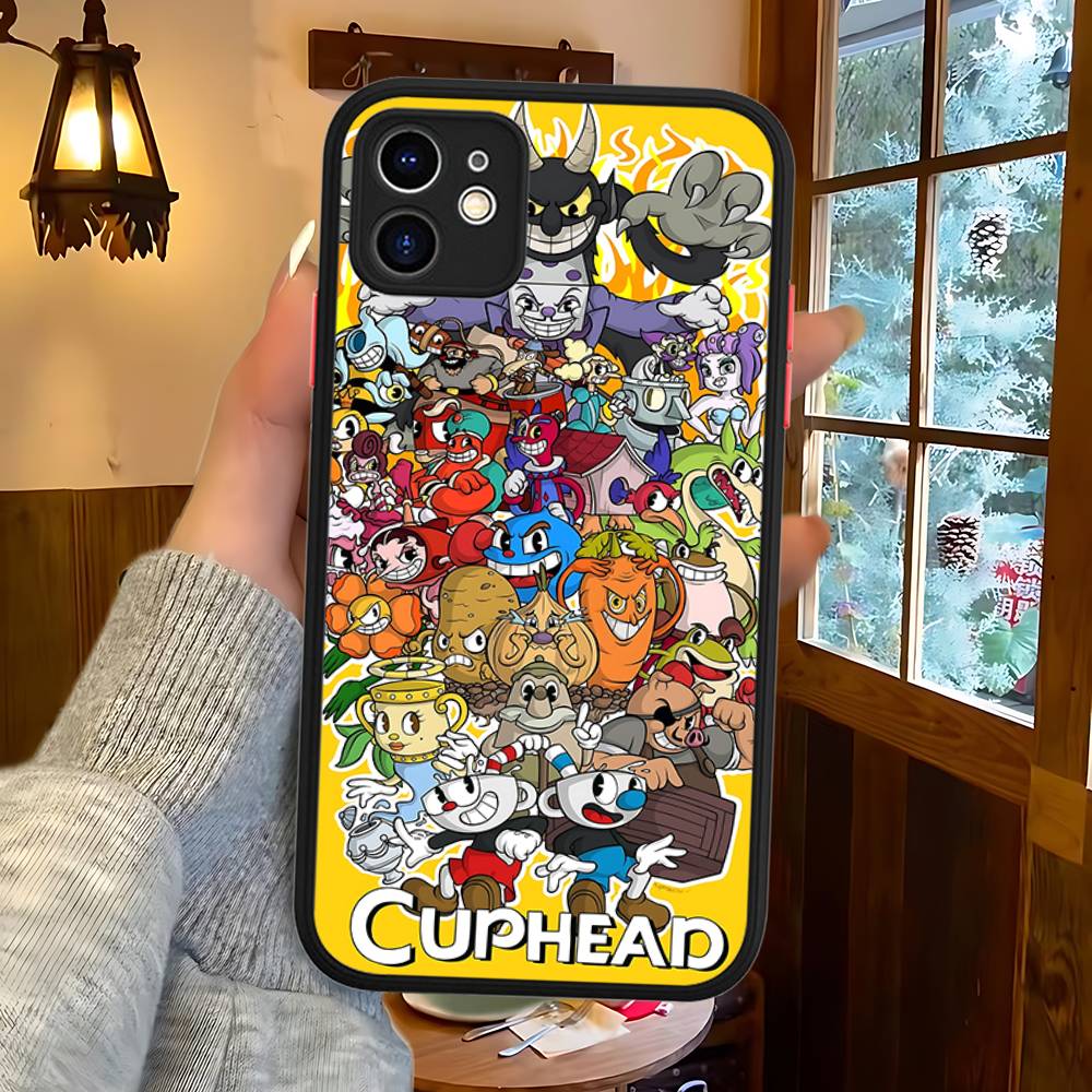C-Cuphead Classic Game Phone Case For IPhone 16 15 14 13 12 11 Pro Max XS Max X Plus Matte Shockproof Cover
