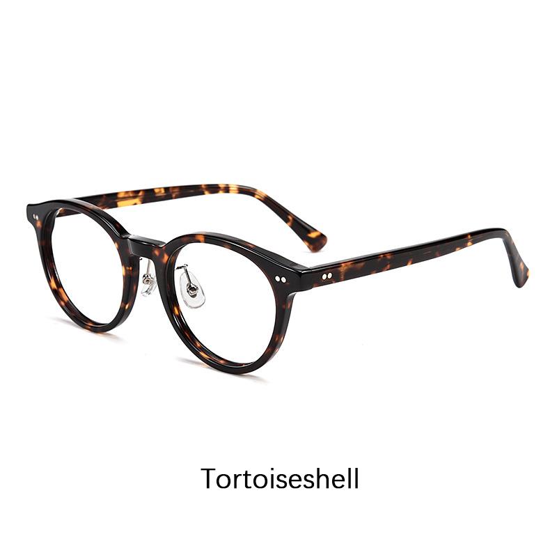 Vintage Round Acetate Glasses Frame Men business Casual Decorative Eyeglasses Women Retro Trend Luxury Brand Fashionable Eyewear