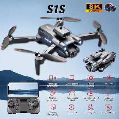 2024 New S1S Mini Drone HD 8K Brushless Motor Drone Obstacle Avoidance ESC Dual Camera WIFI FPV Foldable Quadcopter Toy Gift