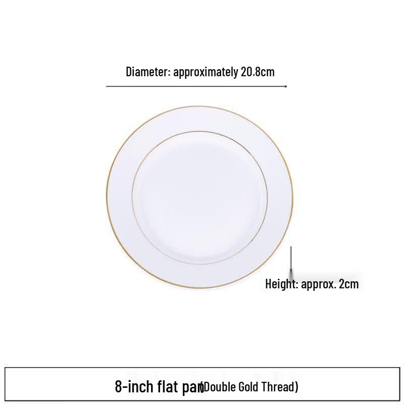 

Elegant Gold Rim Ceramic Dinner Plate
