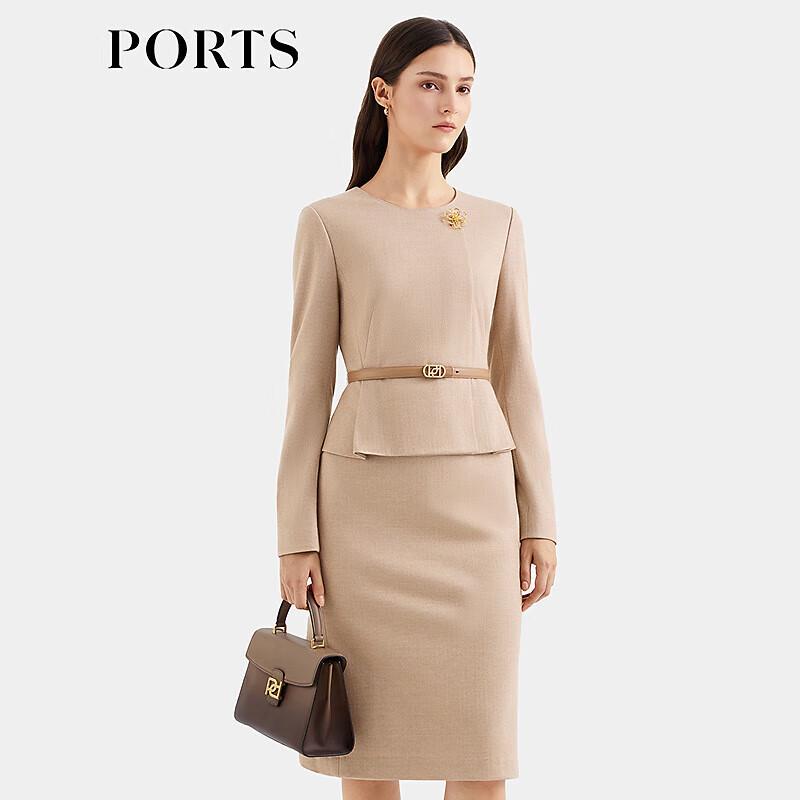 PORTS Women's Textured Wool Splice Dress