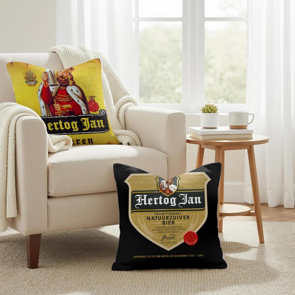 HHERTOG JANS Cushion Cover Natural Linen Organic Fabric DoubleSided Printing Couch Pillow Covers Home Decor