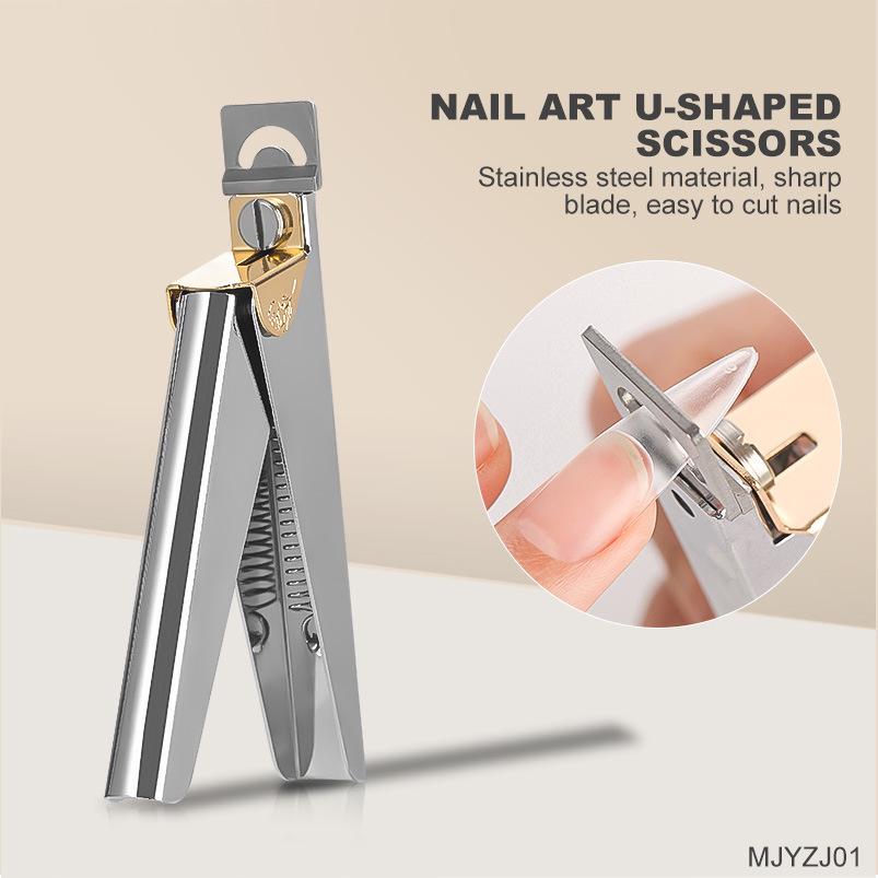 Adjustable Stainless Steel U-Shaped Nail Scissors with Sharp Blade