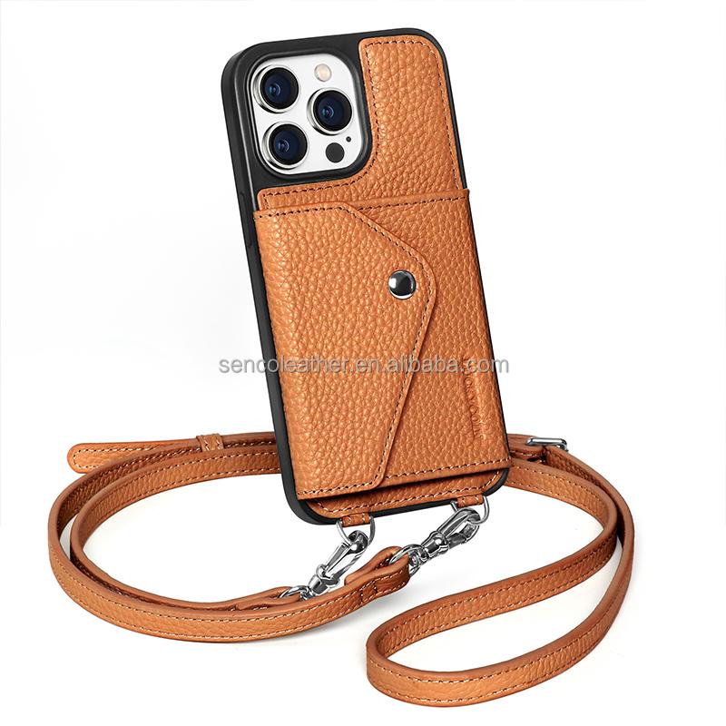 Well - Crafted Phone case Crossbody Phone case with Strap Crossbody Phone case Strap Holder For iPhone 16 коричневый