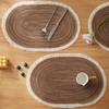 Set of 4 Oval Placemats Heat-resistant Table Mats Washable Non-slip Dining Table Mats Decoração Para Cozinha Utensílios Coasters