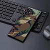 Husă telefon din sticlă securizată cu camuflaj verde potrivită pentru Samsung Galaxy S26 S25 S24 S23 S22 S20FE/Ultra/Plus capac spate anti-cădere