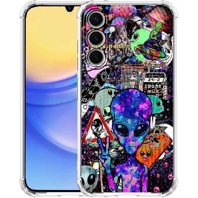 Чехол  Музыкальная лягушка  для Samsung Galaxy A15, Крутой хиппи-чехол с лягушкой-музыкантом для мужчин и женщин, Модный крутой ТПУ-чехол, совместимый с Galaxy A15 Alien