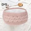 Winter Headband Women Fuzzy Fleece Lined Ear Warmer Cable Knit Thick Warm Crochet Headband Solid Color Knitting Hairband