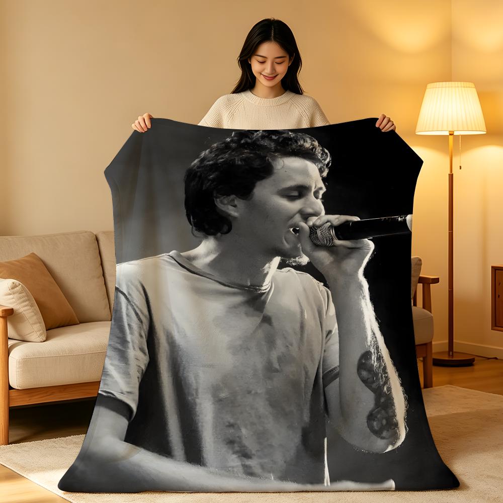 Music C-Canserbero Throw High-Density Short Plush Blanket Soft Skin-Friendly for Sofa Nap Air-Conditioned Room