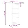ORKDAL Sliding Door Natural and Black 93 X 202 Cm