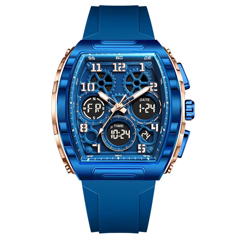 FOXBOX Barrel-Shaped Multifunction Digital Sports Watch with Alarm & Waterproof Features