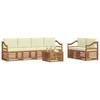Outdoor Sofa Set 7 pcs Natural and Cream Solid Acacia Wood