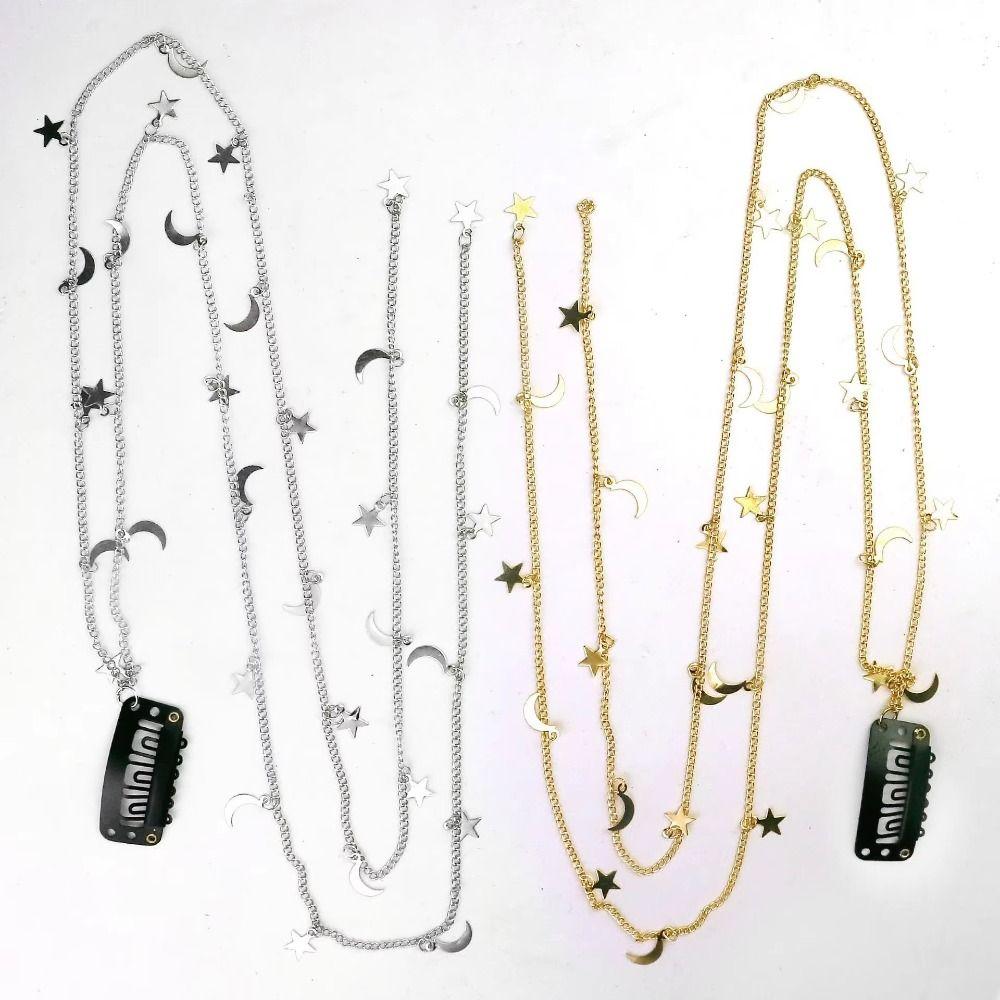 Boho Hair Accessory Moon Star Headpiece Vintage Braided Hair Chain Daily Wear
