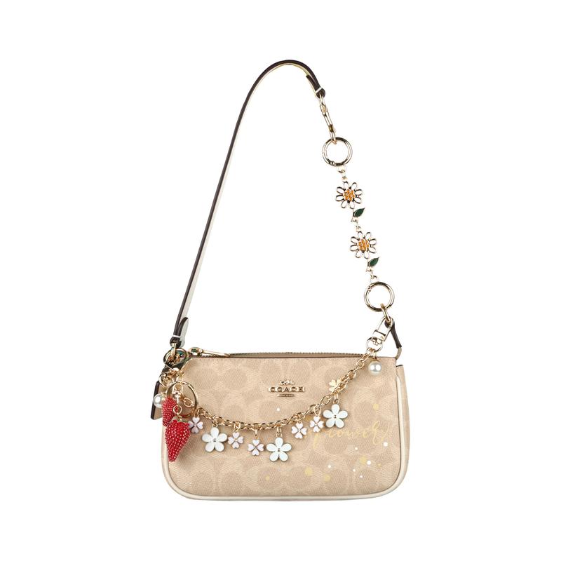 

COACH handbag [Customized bag] Nolita 19 Jiuqi bow bear, classic presbyopia, fashionable and versatile Strawberry Blossom Basic Pack (bag + dust bag) білий