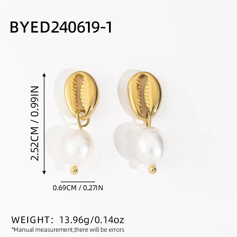 Light Cozy 18K PVD Plated Stainless Steel Pearl Bowknot Hanging love Heart Pendant Earrings Trendy Women Premium Zircon