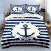 Blue anchors, striped background. Bedding sets Duvet cover sets Duvet covers Pillowcases(1*Duvet Cover 2*Pillowcases without duvet insert)