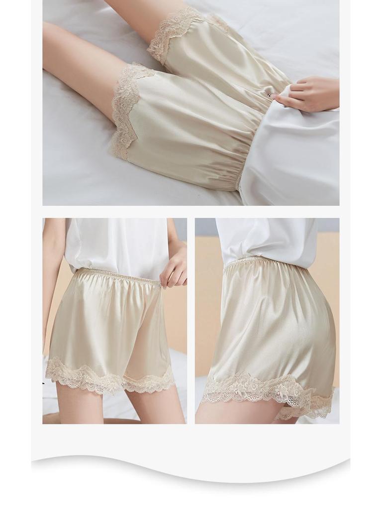 Women's Anti-Exposure Lace Safety Shorts, Lightweight & Non-Curling, Plus Size, Loose Fit for Summer.