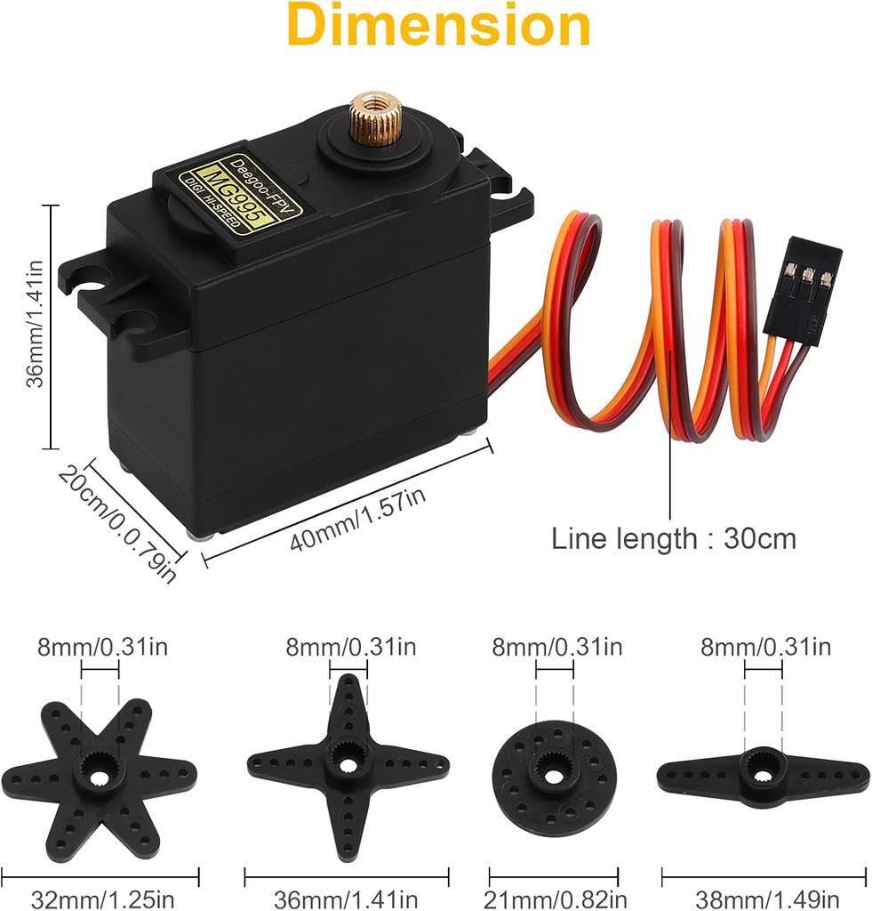 2Pcs Digital High-Speed Metal Gear Servo Motor Waterproof – For RC Airplane Helicopter Robot Arm