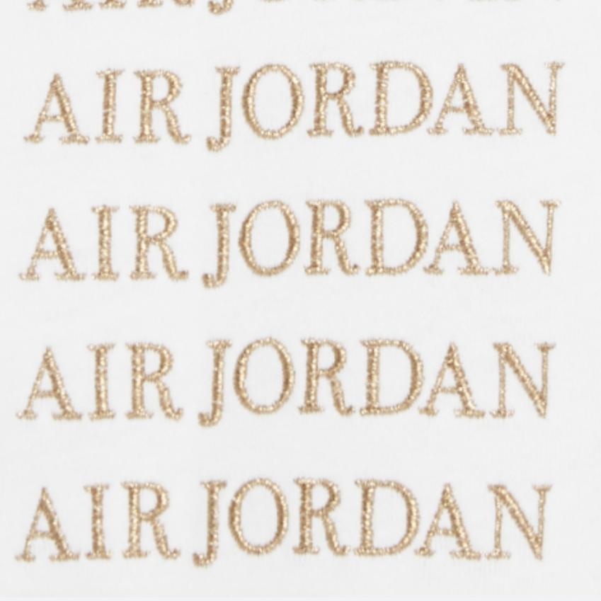 Air Jordan Embroidered Gold Logo Casual T-Shirt Men Tops White AT8873-100