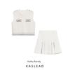 Kaslead New Arrival Women's Fashion Style Sleeveless Knit Casual Tops Skirt 3859006 3859007