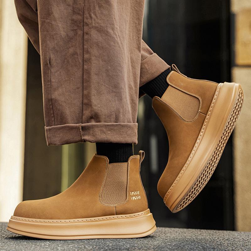 Martin boots winter new British Chelsea boots non-slip thick-soled high-top short boots