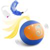 Migi Paws Automatic Cat Toy with Tail, Electric, Popular, Solo Play, Indoor Cat Toy, Exercise Relief, Feather and Plush Toy, Chase Ball (Blue)