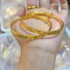 Flashy Gold-Plated 6mm Push-Pull Crushed Ice Bangle Bracelet for Women
