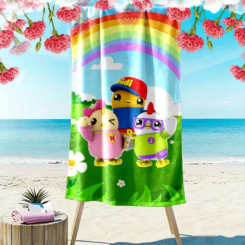 Didi and Friends Print Beach Towel, Large Soft Quick Dry Towel for Beach Camping Swimming