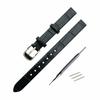 Watches419 Genuine Leather Watch Band with Crocodile Embossing, 8mm and 10mm, Replacement Strap (10mm, Black)