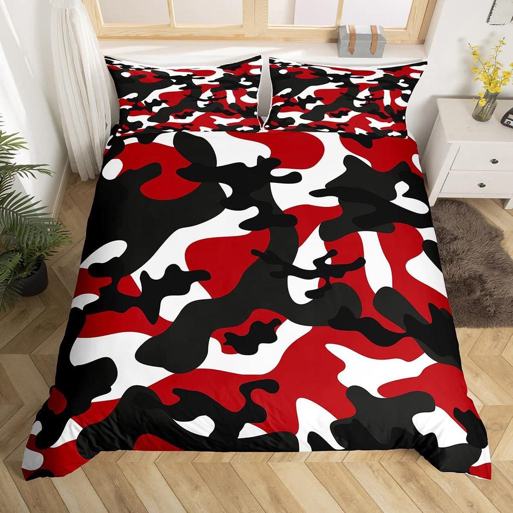 Rose Puppy Three-Piece Quilt Cover 3D Digital Printing Bedding Set Bed Cover