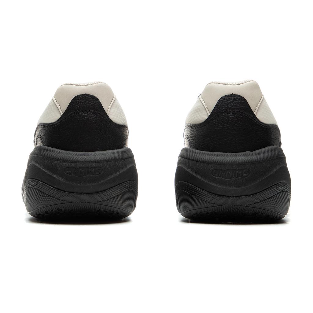New LiNing Honey Cushioned Wear-Resistant Height Increasing Low-Top Casual Shoes Women's Black White AGCU342-3